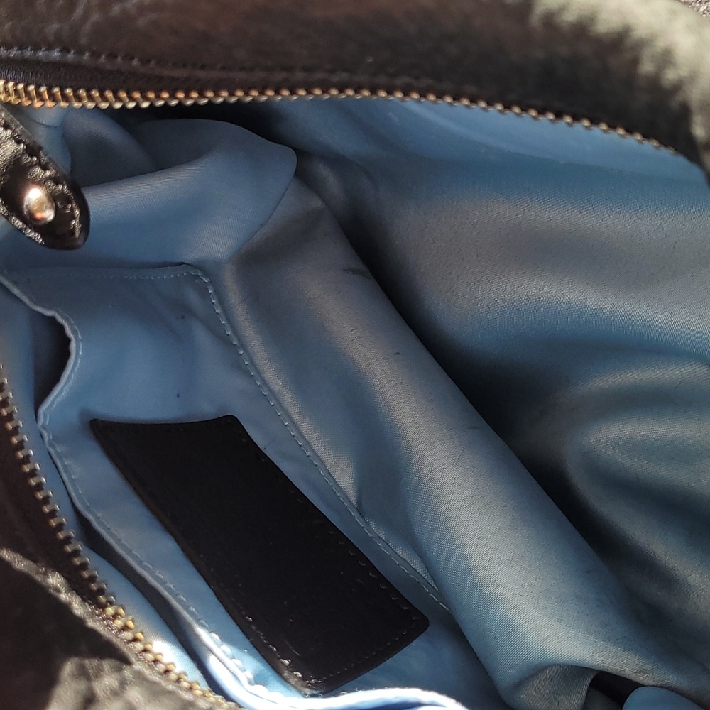 Coach "Julia" Black Leather Satchel with Silver Hardware - Picture 5 of 15